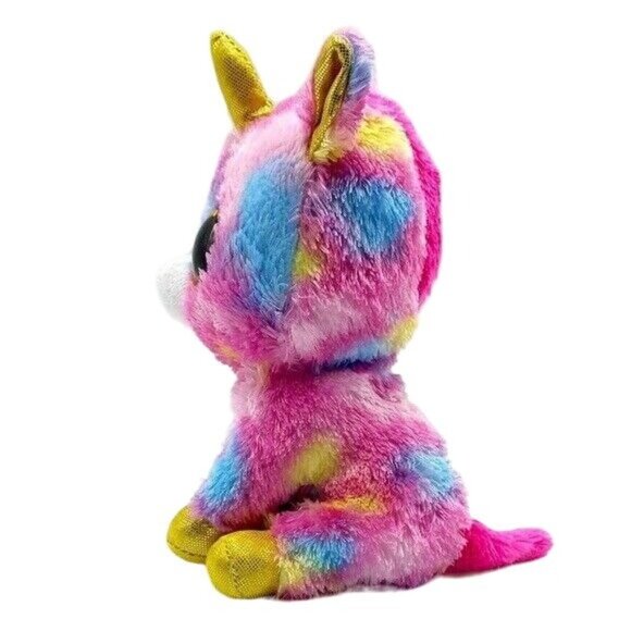 2/$15 Ty Beanie Boos Rainbow Unicorn Plush 7" Cat Gold Metallic Fantasia 2015 - Picture 3 of 11